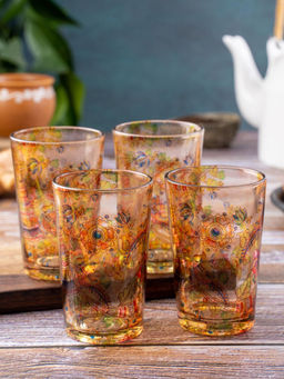 KOLOROBIA - Kalamkari Finesse Chai Glass Set of 4