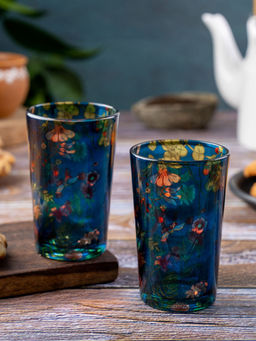 KOLOROBIA - Floral Bliss Chai Glass Set of 2