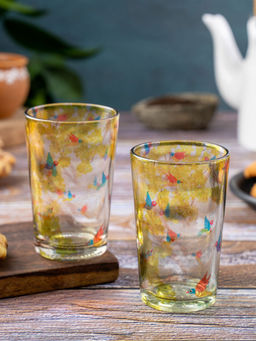 KOLOROBIA - Gond Art Inspired Chai Glass Set of 2