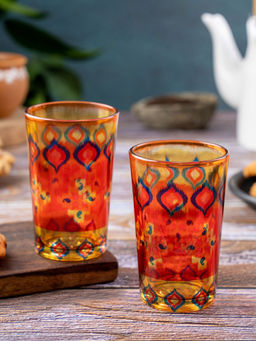 KOLOROBIA - Dazzling Ikat Chai Glass Set of 2