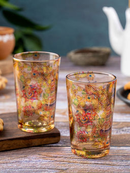 KOLOROBIA - Kalamkari Finesse Chai Glass Set of 2