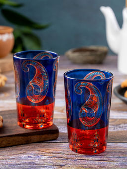 KOLOROBIA - Splendid Paisley Chai Glass Set of 2