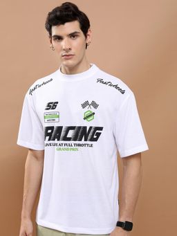 HIGHLANDER - Typography Printed Drop Shoulder T-Shirt-White