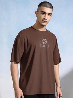 HIGHLANDER - Men Crew Neck Half Sleeve T-shirt-Brown