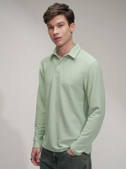 HIGHLANDER - Men Solid Collar Polo T-Shirt-Green