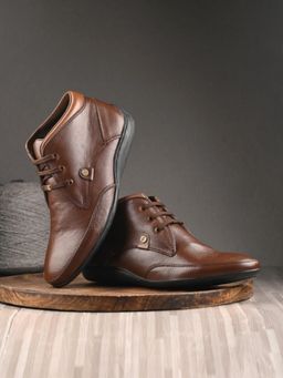 EGOSS - Men Comforts Premium Genuine Leather Chukka Boots - Brown