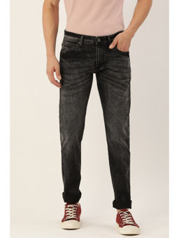 Peter England - Men Black Dark Wash Low Skinny Fit Jeans