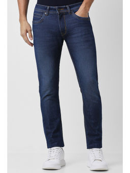 Peter England - Men Blue Mid Wash Low Skinny Fit Jeans