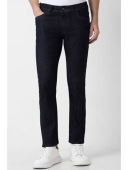 Peter England - Men Navy Blue Dark Wash Slim Jeans