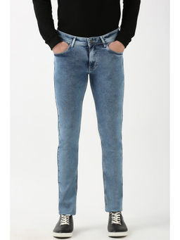Peter England - Men Blue Light Wash Slim Jeans