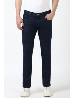 Peter England - Men Navy Blue Dark Wash Skinny Fit Jeans
