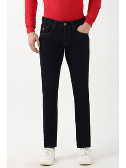 Peter England - Men Navy Blue Dark Wash Skinny Fit Jeans