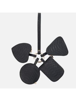 MONADAA - Womens Black Maxime Leather Pouches (Pack of 4)