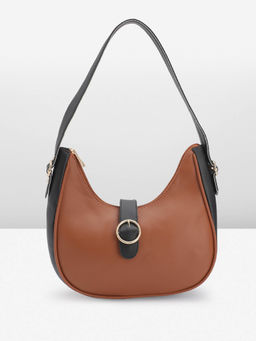 Fabbhue - Womens Solid Tan Handbag