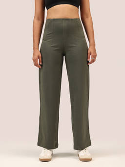 Blissclub - Work-To-Wine Twill Wide Darts Pant for Women-Regular