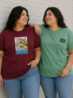 RIGO - Women Multi-Colour Cotton T-Shirts (Pack of 2)