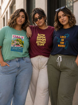 RIGO - Women Multi-Colour Cotton T-Shirts (Pack of 3)