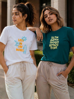 RIGO - Women Multi-Colour Cotton T-Shirts (Pack of 2)