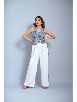 GARDEN PARTY - Women Grey Viscose Blend Top with Trousers