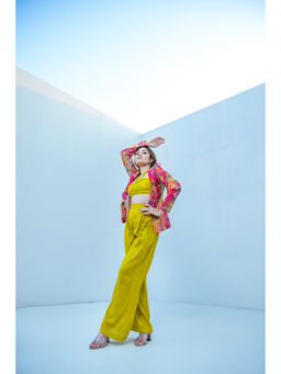 GARDEN PARTY - Women Green Chanderi Co-Ord Set