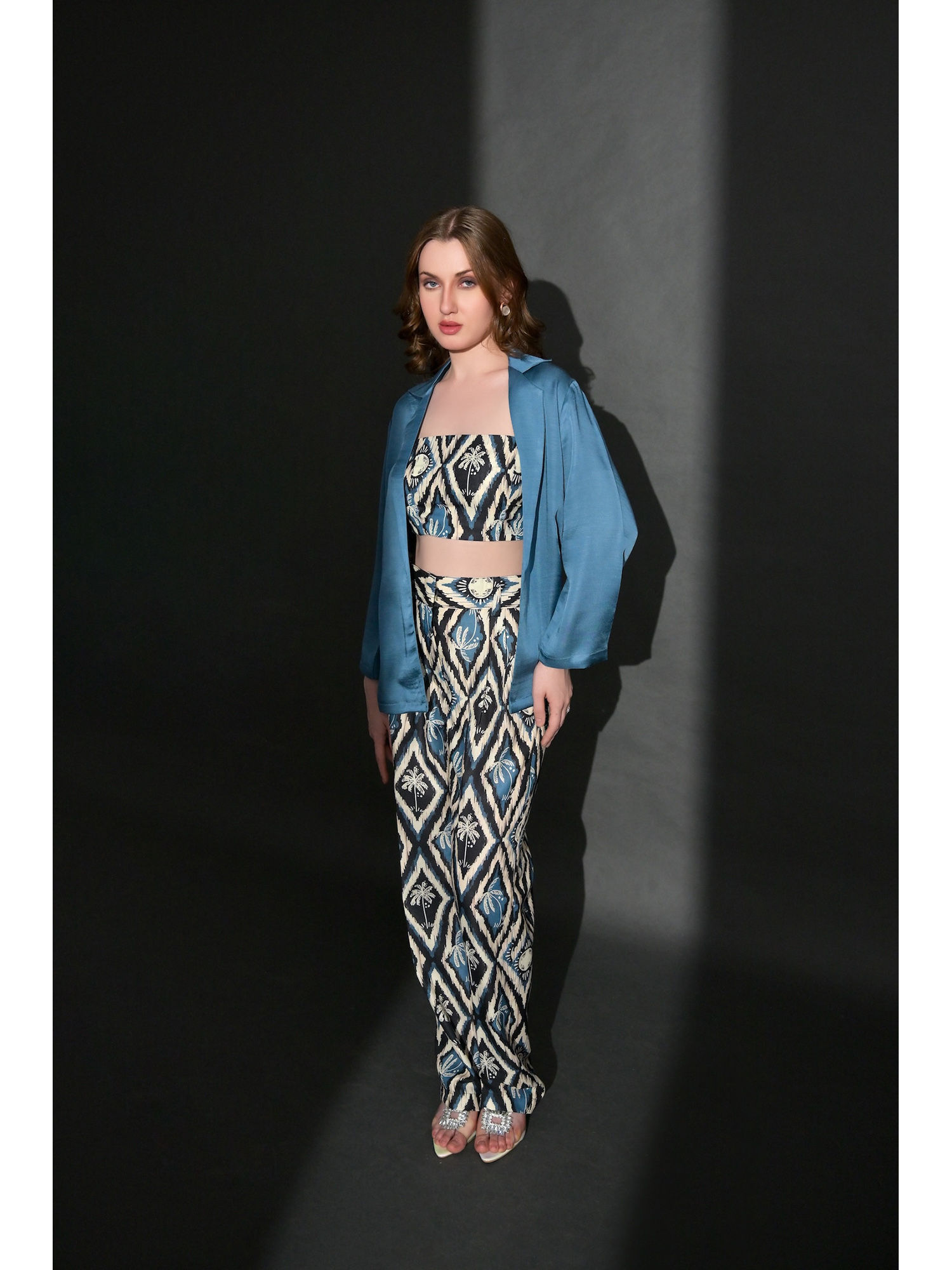 garden party Women Blue Viscose Co-Ord Set-picture-20