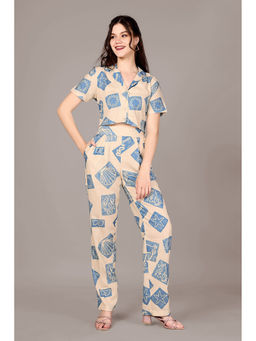 GARDEN PARTY - Women Off White Cotton Blend Co-Ord Set