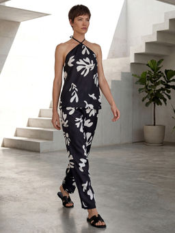 GARDEN PARTY - Women Black Polyester Co-Ord Set