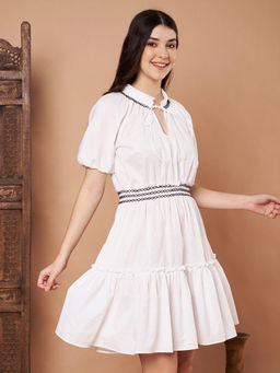 CHARMGAL - Women White Cotton Dress