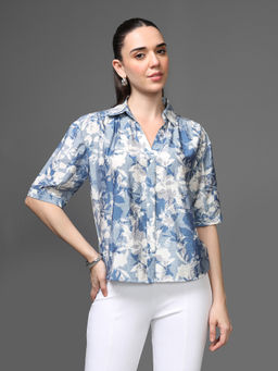 Kazo - Women Blue Portobello Shirt