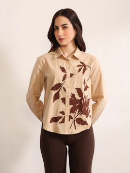 Kazo - Women Beige Flambe Shirt