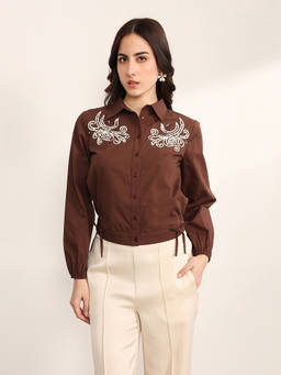 Kazo - Women Brown Terrace Shirt