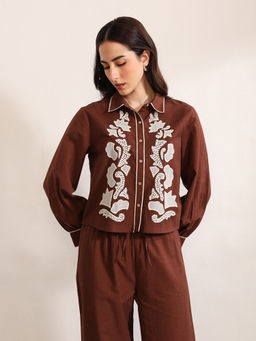 Kazo - Women Brown Dalton Shirt