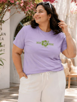 RIGO - Women Purple Cotton T-Shirt