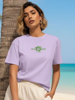 RIGO - Women Purple Cotton T-Shirt