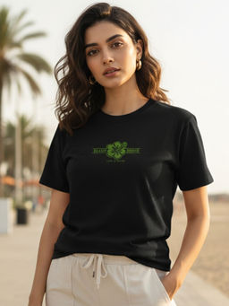 RIGO - Women Black Cotton T-Shirt