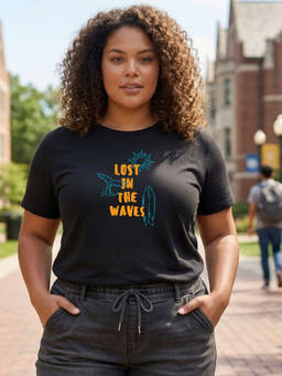RIGO - Women Black Cotton T-Shirt