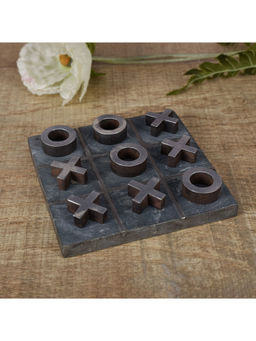 Manor House - Tic Tac Toe Stone And Metal- Knots And Crosses - 6 Inches