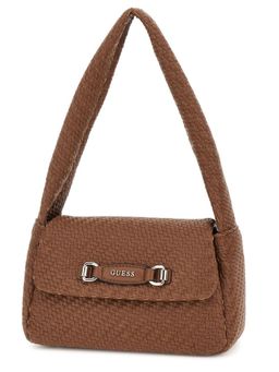 Guess - Cognac Basket Weave Francy Flap Handbag