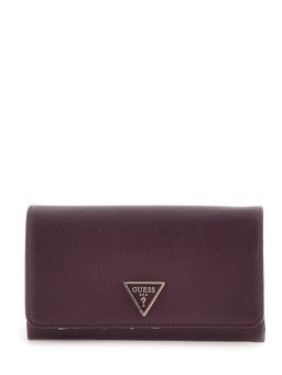 Guess - Aubergine Textured Noelle Flap Organizer Sling Bag With Detachable Strap