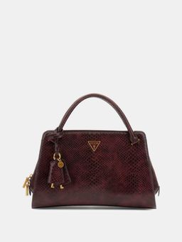 Guess - Bordeaux Textured Annita Girlfriend Satchel Bag With Detachable Strap