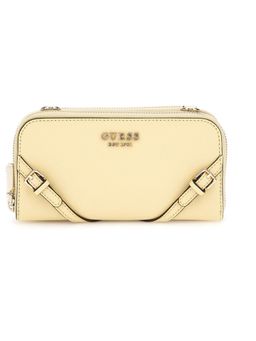 Guess - Cornsilk Textured Bramina Organizer Sling Bag With Detachable Strap