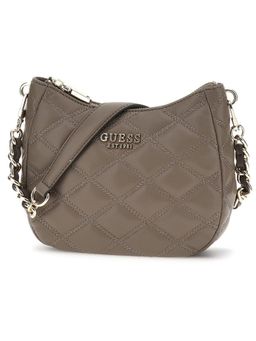 Guess - Dark Taupe Quilted Tamsin Top Zip Handbag