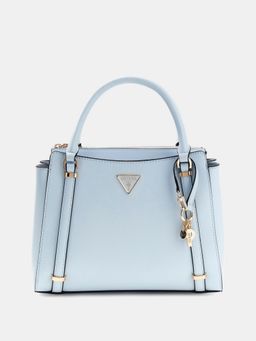 Guess - Powder Blue Solid Daryna 2 Compartment Satchel Bag With Detachable Strap