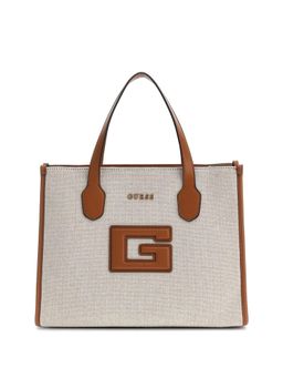 Guess - Natural Cognac Colorblock G Status 2 Compartment Tote Bag