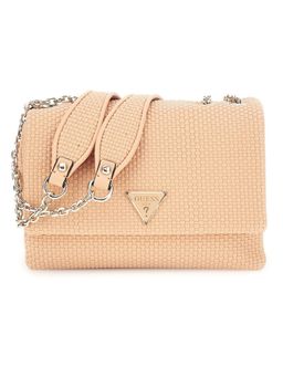 Guess - Apricot Basket Weave Phaedra Convertible Sling Bag With Detachable Strap