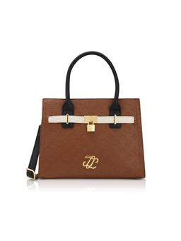 Lavie Signature - Textured Taos Satchel Bag With Detachable Strap - Tan (M)