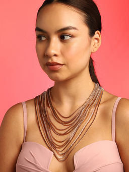Sohi - Rose Gold Gold Plated Layered Necklace