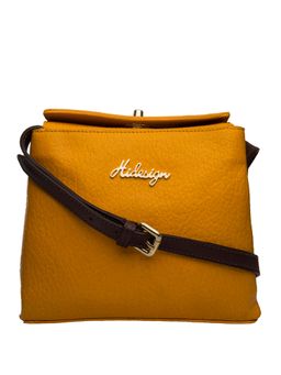 Hidesign - Yellow Textured Sling And Cross Bag