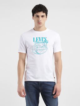 Levi's - Mens Graphic Print Crew Neck T-Shirt White