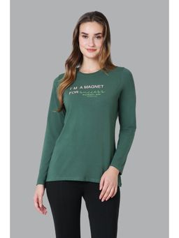 Van Heusen Woman Lingerie and Athleisure - Van Heusen Women Full Sleeve & Round Neck Lounge T-Shirt - June Bug Magnet